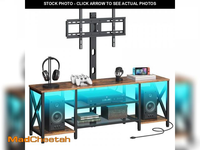 Lot 74-12523089 - HOOBRO TV Stand with Mount and Power Outlet, LED Entertainment Center with Swivel Mount for 32/45/55...