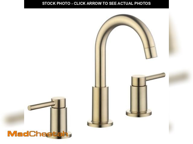 Lot 74-13051213 - Glacier Bay Dorind 8 in. Widespread Double-Handle High-Arc Bathroom Faucet in Matte Gold - USED
