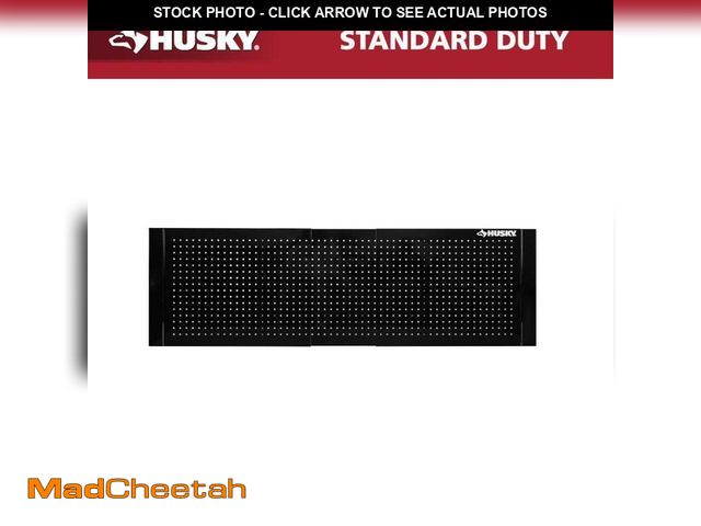 Lot 74-14558967 - Husky 52 in. W to 72 in. W Gloss Black Adjustable Pegboard - UNUSED