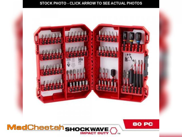 Lot 74-11826525 - Milwaukee SHOCKWAVE Impact-Duty Alloy Steel Screw Driver Bit Set (80-Piece) - UNUSED