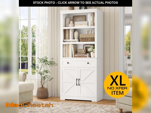 Lot 74-13775954 - Hiphuta Bookcase with Doors, 71.6"Tall bookshelves with Storage, 5 Shelf Display Storgae Shelves, Bo...