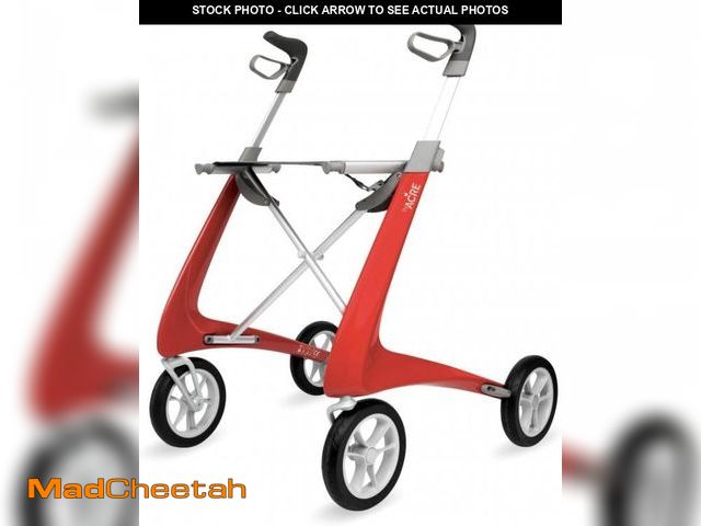 Lot 74-12398887 - ByACRE Carbon Ultralight Rollator Walker With Organizer Bag, Wide Track, 18.5" x 24" Seat (W x H), R...