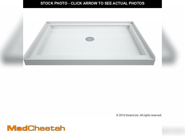 Lot 74-14251581 - DreamLine SlimLine 34 in. D x 48 in. W x 2 3/4 in. H Center Drain Single Threshold Shower Base in Wh...