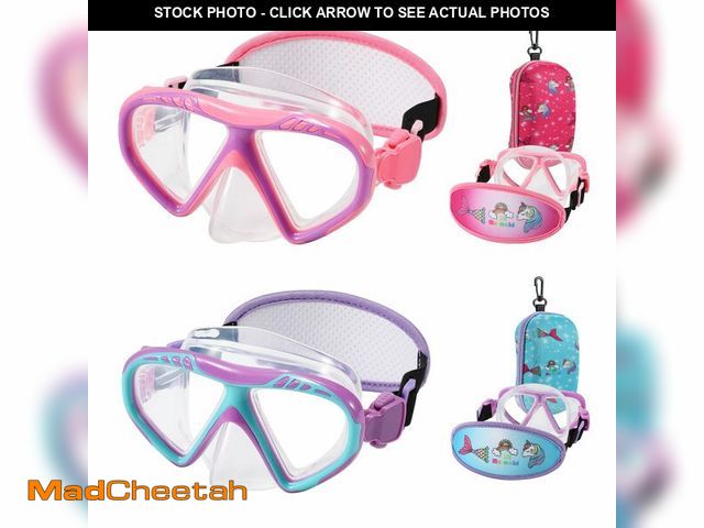 Lot 74-13575456 - Toddler Swim Goggles Nose Cover,Kids Goggles No Hair Pull,Anti Fog Children Swimming Mask (2PK - Pin...