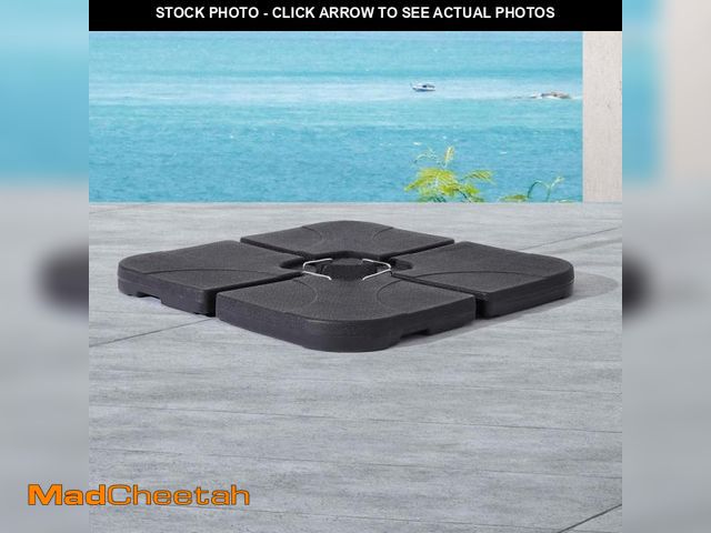 Lot 74-12289221 - *SEE DETAILS* Sonkuki Patio Umbrella Base Filled with Sand or Water, HDPE Plastic for Cantilever Umb...