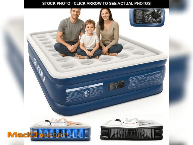 Lot 74-13815931 - GVDV 18" Queen Air Mattress with Built-in Pump, Raised Inflatable Air Bed for Guests &amp; Home, Com...