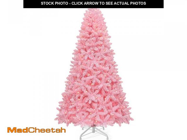 Lot 74-12152414 - YITAHOME 6 FT Prelit Pink Spruce Artificial Christmas Tree, Pink Hinged Christmas Tree with 947 PVC ...