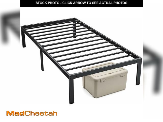 Lot 74-12760472 - Simple Deluxe Twin Size Metal Bed Frame, Sturdy and Durable Structure, No Need for Box Spring, with ...