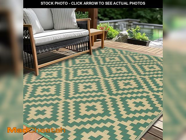 Lot 74-14051441 - Outdoor Rugs Patio Camping Waterproof - 5x8 Plastic Straw Patio Rug Portable for Campers, Outside RV...