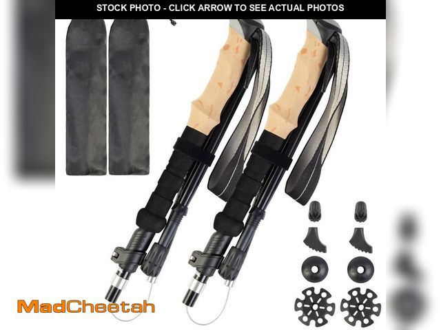 Lot 74-12534612 - Wakeman Set of 2 Foldable Hiking Poles Hiking Gear for Women, Men and Seniors (Black) - UNUSED