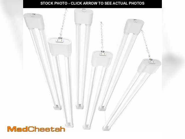 Lot 74-13697966 - Ensenior 6 Pack Linkable Led Shop Light 4ft for Garage, 4400 High Lumens, 36W Equivalent 280W, 5000K...