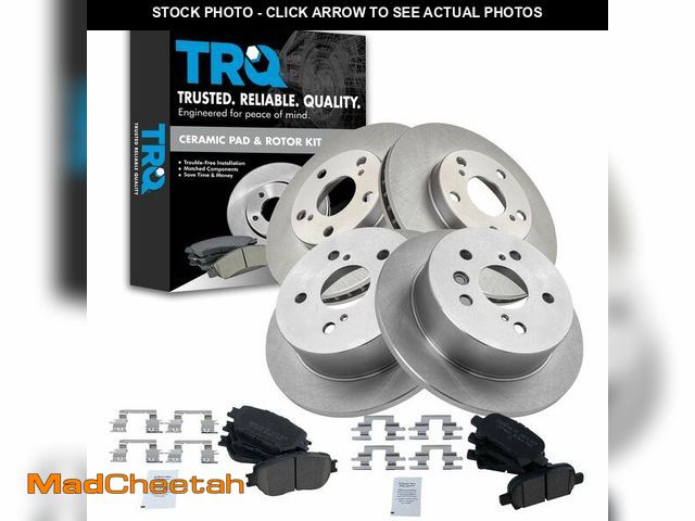 Lot 74-12693253 - TRQ Front and Rear Brake Pad &amp; Rotor Kit Brake Pads Brake Rotor Ceramic Compatible with 2002-200...