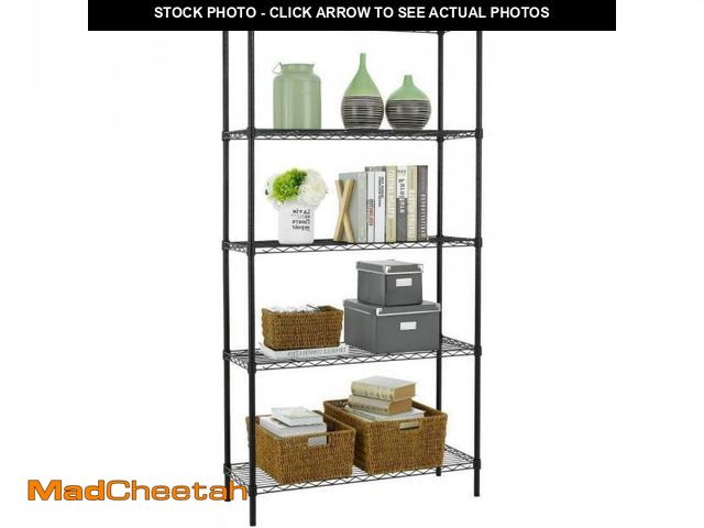 Lot 74-12144982 - BestOffice 5 Tier Wire Shelving Unit 1250lb Capacity Chrome - UNUSED