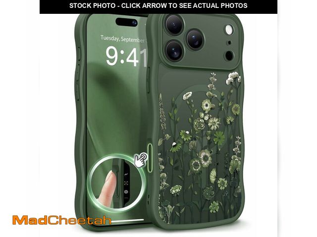 Lot 74-14297666 - GVIEWIN for iPhone 17 Pro Case Compatible with MagSafe [Curly Wave Edge][Full Camera Protection]Flor...