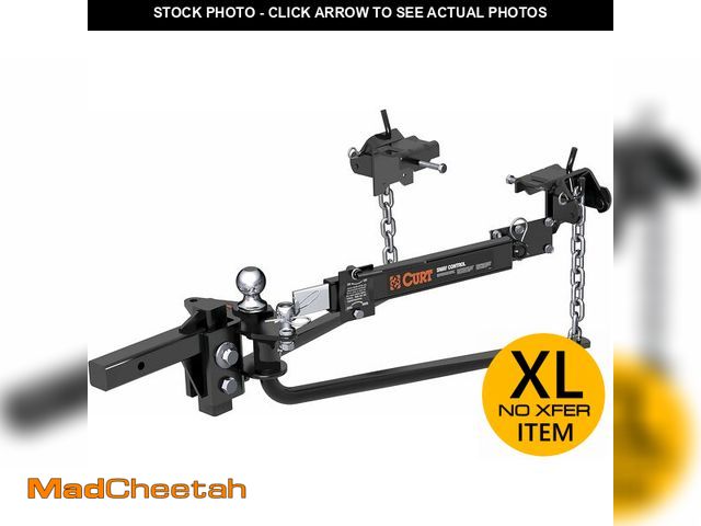 Lot 74-14614242 - (MISSING ADJUSTABLE SHANK,HARDWARE ) CURT 17063 Round Bar Weight Distribution Hitch with Sway Contro...