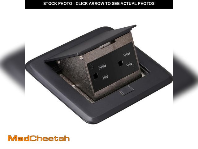 Lot 74-12682554 - NEWHOUSE ELECTRIC Pop-Up Floor Outlet, Electrical Box for Wood Sub-Flooring with 15 Amp TR Duplex Re...