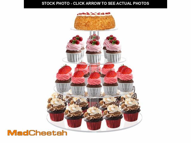Lot 74-14379467 - Cupcake Stand, 4 Tier Cupcake Stands for 38 Cupcakes, Round Acrylic Dessert Table Display, Clear Cup...