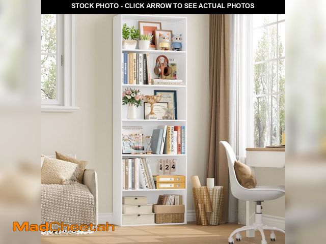 Lot 74-12511495 - Homfa 6 Tier Tall Bookshelf and Bookcase, Wooden Bookcase Display Shelf for Living Room Home Office ...