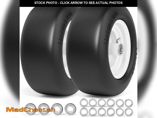 Lot 74-12140531 - (MISSING BEARINGS) RONPOW 13x6.50-6 Flat Free Tires, Zero Turn Mower Front Tires,Solid Mower Wheel f...
