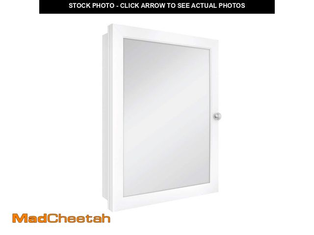 Lot 74-14306216 - Glacier Bay 20 in. W x 26 in. H Rectangular Framed Recessed or Surface-Mount Bathroom Medicine Cabin...