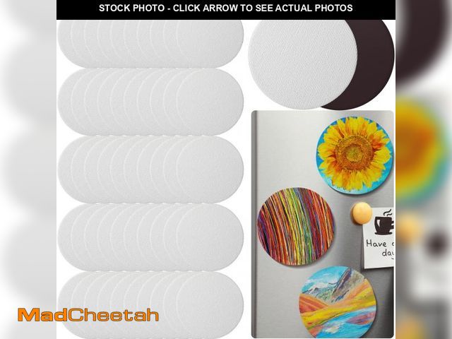 Lot 74-12435604 - Engrowtic 50 Pcs Magnetic Painting Canvas Panel Mini Canvas Boards for Painting Mini Tile Art for Fr...