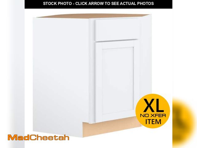 Lot 74-14392515 - Courtland 36 in. W x 36 in. D x 34.5 in. H Assembled Shaker Sink Base Kitchen Cabinet in Polar White...