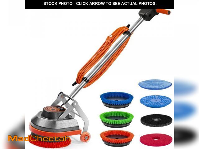 Lot 74-12241492 - HHQ Commercial Floor Scrubber Machine with Brushes and Pads, Heavy Duty Floor Cleaner Buffer and Pol...