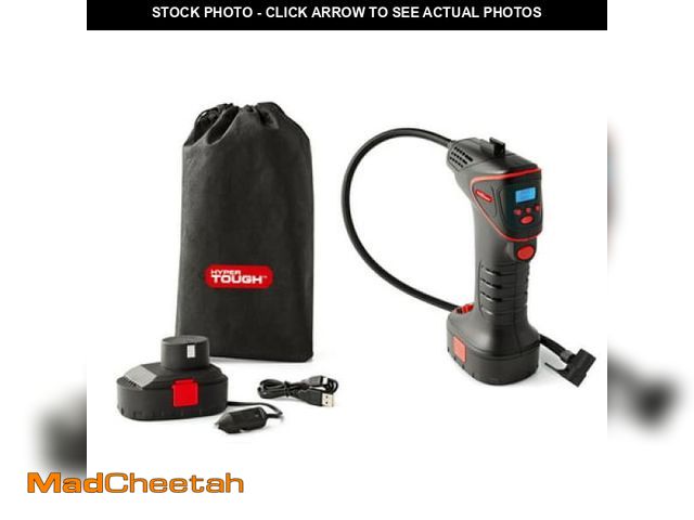 Lot 74-12422335 - Hyper Tough DC 12V Cordless Portable Pistol Tire Inflator with Pre-set Digital Gauge-100psi - UNUSED