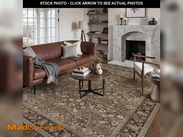 Lot 74-12155703 - BERTHMEER 8'x10' Large Brown Area Rugs Vintage Oriental Traditional Rugs for Living Room Bedroom Din...