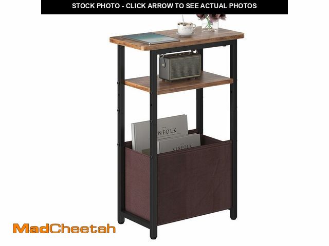 Lot 74-14432193 - sthmec Narrow Side Table, Skinny End Tables with Fabric Basket, Small Side Tables for Small Space, 2...
