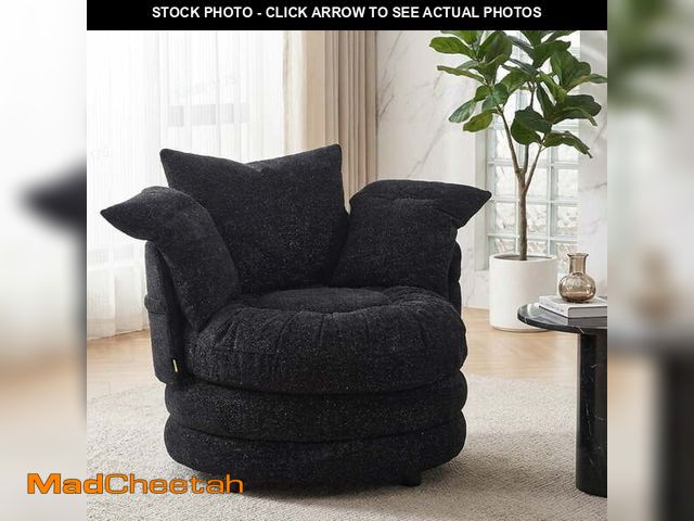 Lot 74-14311483 - Pinmoco 360Â° Swivel Accent Chair Barrel Chair, Oversized Chair with 3 Pillows, Upholstered Sofa Cha...
