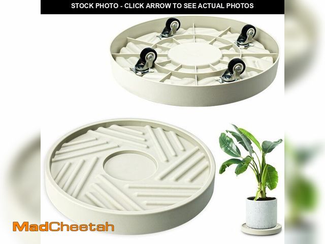 Lot 74-12881142 - REDHUGO 2PCS Round Plant Caddy with Hidden Wheels, Heavy Duty Rolling Plant Stand Caddy with Wheels,...