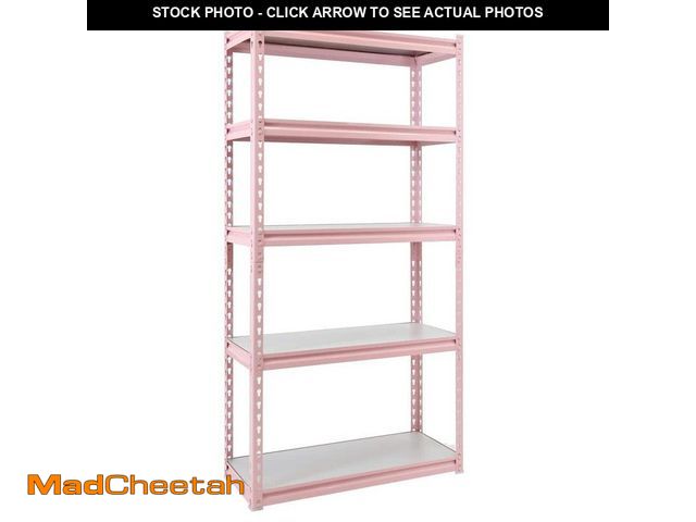 Lot 74-14560631 - KING'S RACK Pink 5-Tier Boltless Tier Height Adjustable Garage Steel Storage Rack Shelving Units (30...
