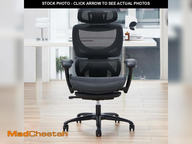 Lot 74-12109799 - COLAMY Ergonomic Mesh Office Chair with Footrest, Executive High Back Computer Desk Chair with Wide ...