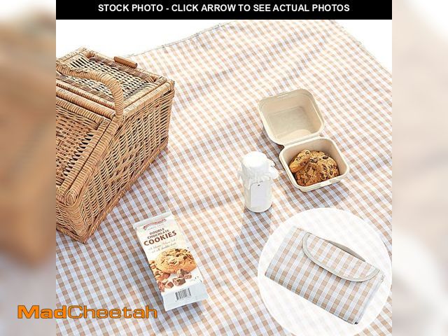 Lot 74-12304127 - Beyond Thursday Cute Gingham Picnic Blanket, Waterproof Foldable, in Large 80x60in and Extra Large 8...