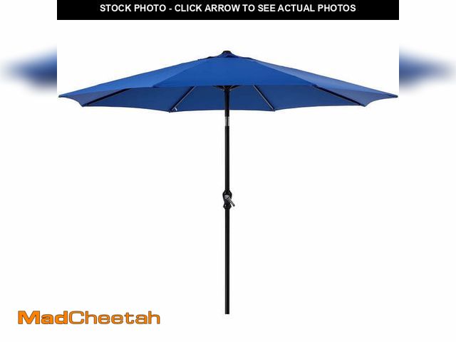 Lot 74-13764743 - EDX 9FT Outdoor Patio Umbrella with Push Button Tilt and Crank Handle, Market Umbrella with 8 Sturdy...