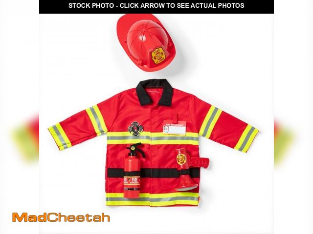 Lot 74-12395253 - Melissa &amp; Doug Fire Chief Role Play Costume Dress-Up Set, Pretend Play Firefighter Outfit with R...