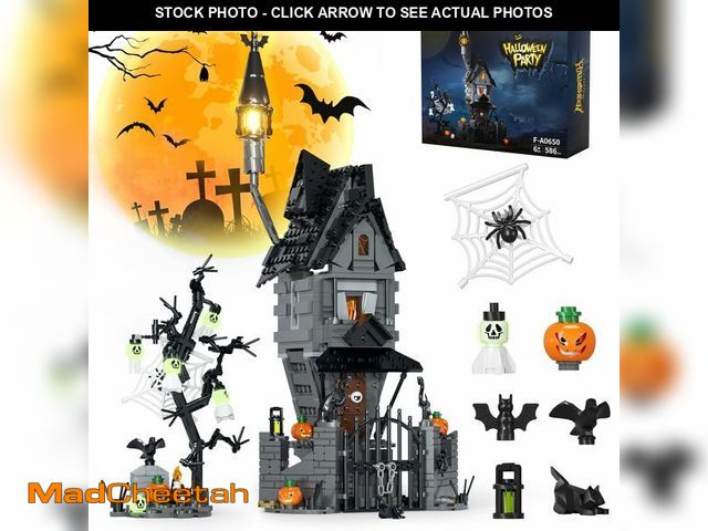 Lot 74-12706781 - Tweandar Halloween Haunted Mansion Building Set,Before Xmas Haunted House Building Blocks Set with L...
