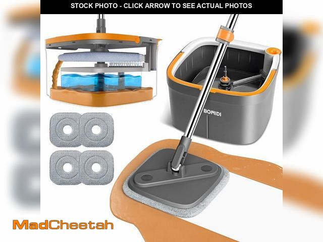 Lot 74-14050753 - Mop and Bucket Set, Spin Mop with Separate Dirty Water System, Deep-Cleaning Mops for Floors, Versat...
