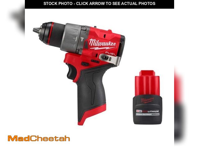 Lot 74-13614123 - Milwaukee M12 FUEL 12V Lithium-Ion Brushless Cordless 1/2 in. Hammer Drill w/ High Output 2.5Ah Batt...