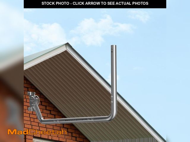 Lot 74-12111173 - Antenna Mount for Long Wall - Stainless Steel Long Eaves Mast Mounting Bracket Kit with 90 Degree El...