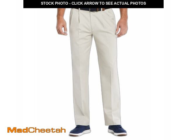 Lot 74-13548110 - Savane Men's Ultimate Performance Pleated Chino Pants with Expandable Waist, Stretch Non-Iron (Avail...