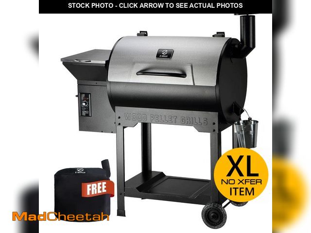 Lot 74-12558260 - Z GRILLS 700 Series Pellet Grill and Smoker in Silver with Stainless Steel Lid, Includes Cover - UNU...