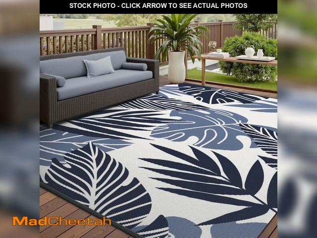 Lot 74-14352321 - VUNATE Outdoor Rug Carpet 9'x12' Waterproof Reversible Patio Rug Portable Indoor Outdoor Rug Plastic...