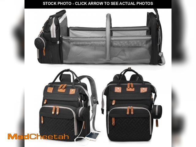 Lot 74-12217076 - Jeryswet Baby Diaper Bags with Changing Station, Waterproof Large Capacity Diaper Bag Backpack for M...