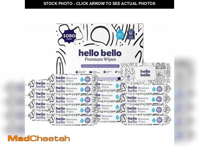 Lot 74-14304927 - Hello Bello Premium Wipes, Designed for Sensitive Skin with Chamomile &amp; Aloe Extracts, Playful S...