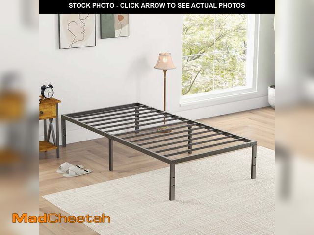 Lot 74-12669675 - edx Heavy Duty Metal Twin Bed Frame with Under Bed Storage - 14 Inches High, Sturdy Steel Slat Suppo...