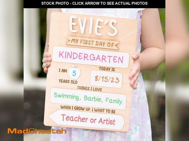 Lot 74-13542939 - First &amp; Last Day of School Board - Personalized Name Sign Reusable - for 1st Day of Kindergarten...