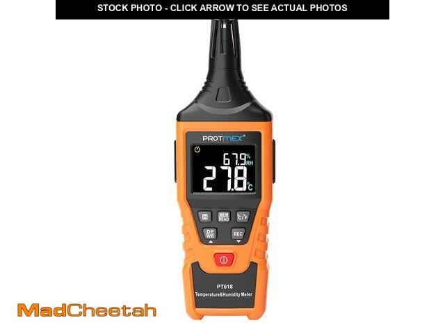 Lot 74-13573602 - Protmex PT618 Temperature Humidity Meter, Thermometer Hygrometer Monitor with Ambient, Dew Point, We...