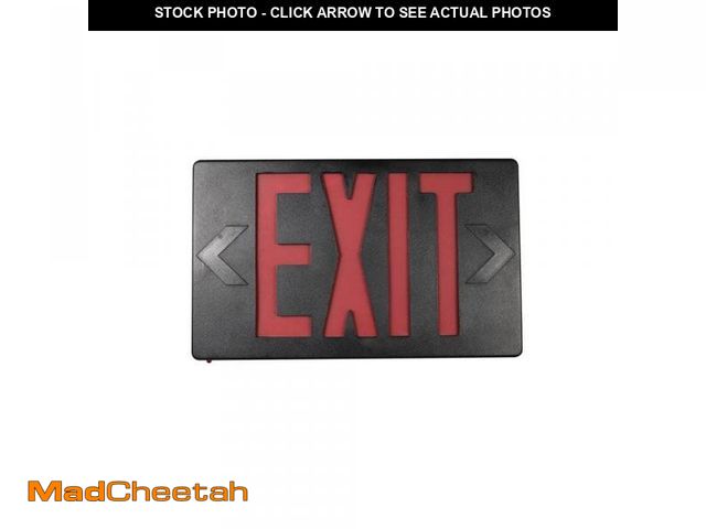 Lot 74-12491676 - Commercial Electric 14-Watt Equivalent 120-Volt to 277-Volt Integrated LED Black Exit Sign with Ni-C...